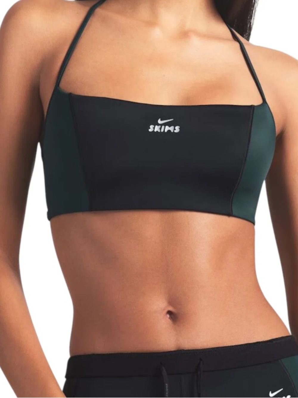 Nike x SKIMS Shine Micro-Scoop Bra 'Obsidian Dark Teal & Black NEW Sz Medium